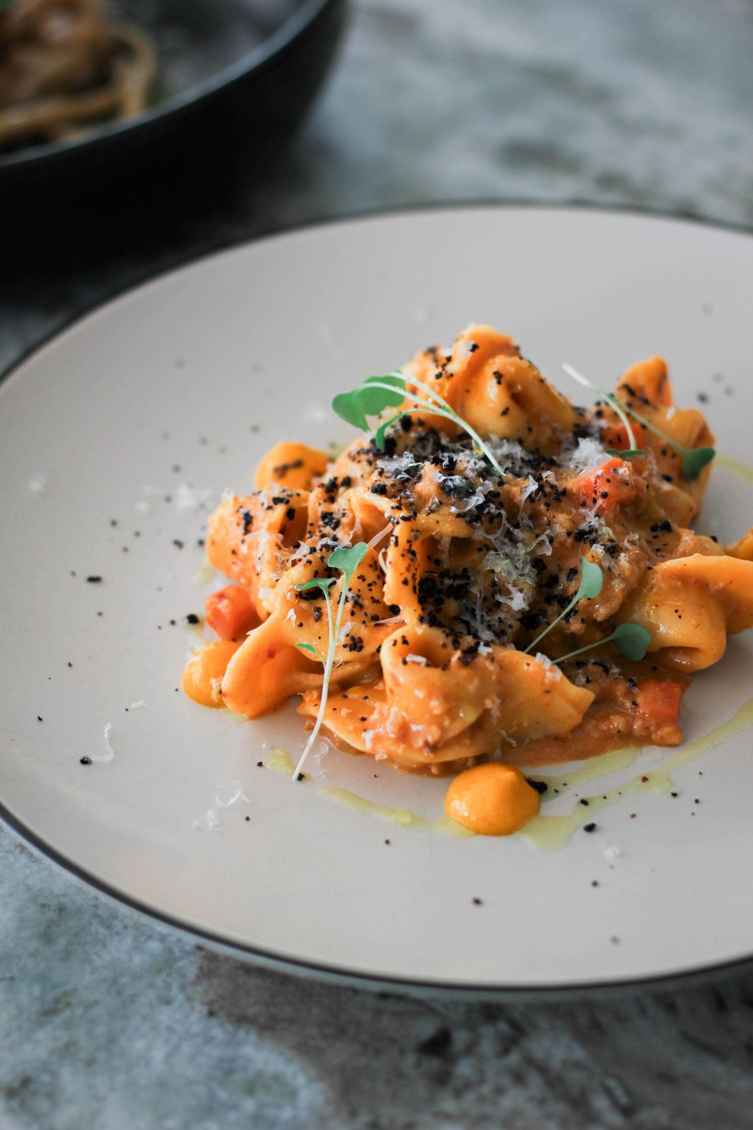 Fat Ox signature dishes Caesar Salad (Prepared tableside)Garganelli Pasta with Truffle Butter25-Layer Lasagna